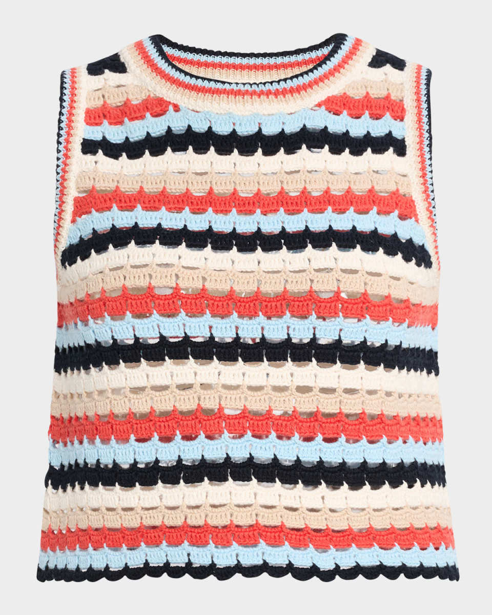 Sofia Striped Crochet Crop Top
